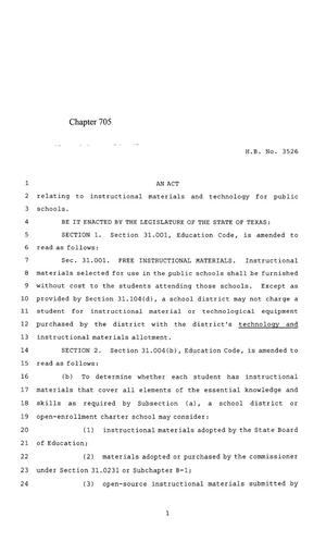 85th Texas Legislature, Regular Session, House Bill 3526, Chapter 705