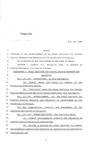 85th Texas Legislature, Regular Session, House Bill 2285, Chapter 846