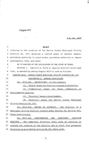 85th Texas Legislature, Regular Session, Senate Bill 2290, Chapter 675