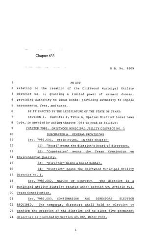 85th Texas Legislature, Regular Session, House Bill 4309, Chapter 633