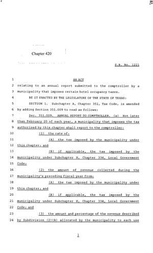 85th Texas Legislature, Regular Session, Senate Bill 1221, Chapter 420