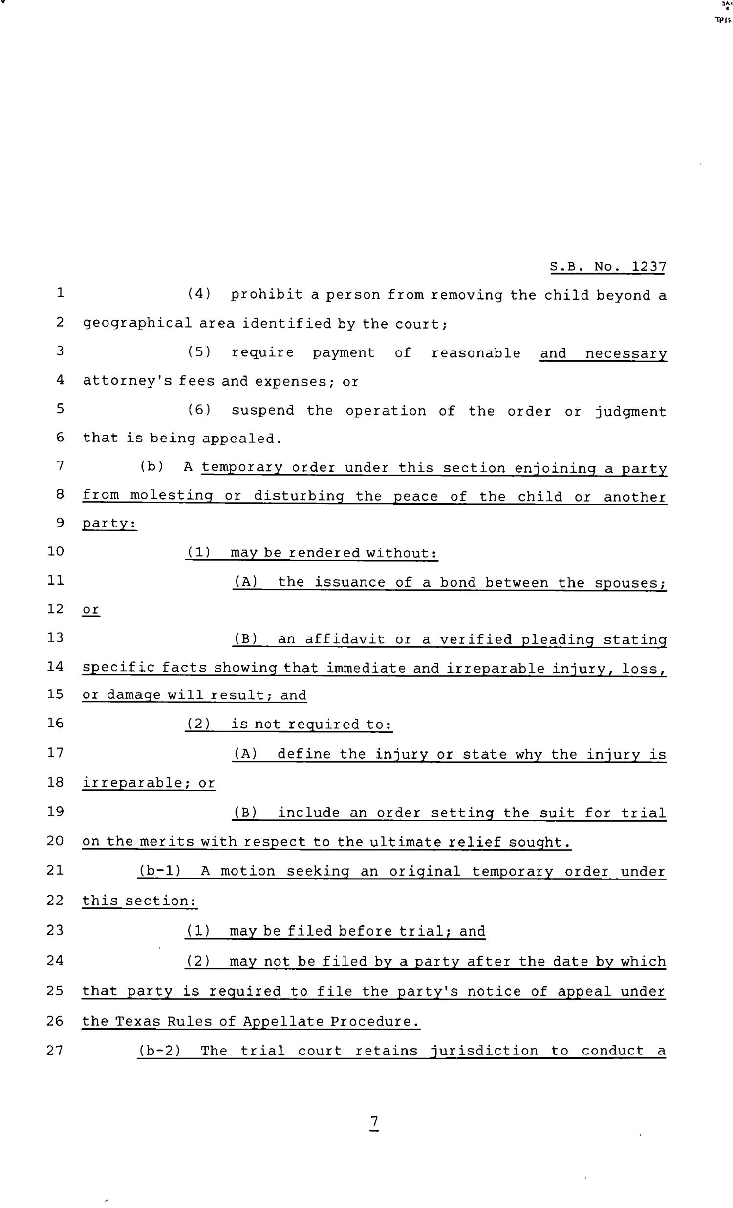 85th Texas Legislature, Regular Session, Senate Bill 1237, Chapter 421
                                                
                                                    [Sequence #]: 7 of 16
                                                