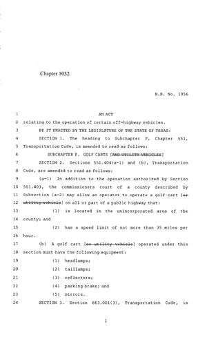 85th Texas Legislature, Regular Session, House Bill 1956, Chapter 1052