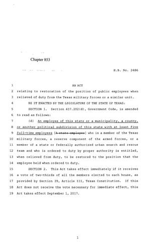 85th Texas Legislature, Regular Session, House Bill 2486, Chapter 853
