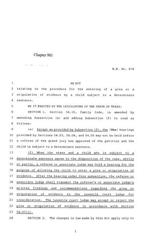 85th Texas Legislature, Regular Session, House Bill 678, Chapter 981