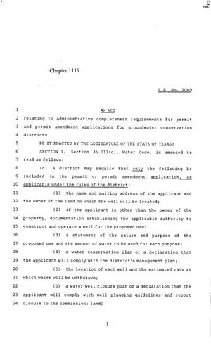 85th Texas Legislature, Regular Session, Senate Bill 1009, Chapter 1119