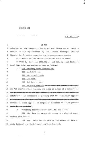 85th Texas Legislature, Regular Session, Senate Bill 2299, Chapter 681
