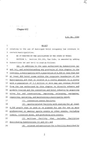 85th Texas Legislature, Regular Session, Senate Bill 2166, Chapter 652