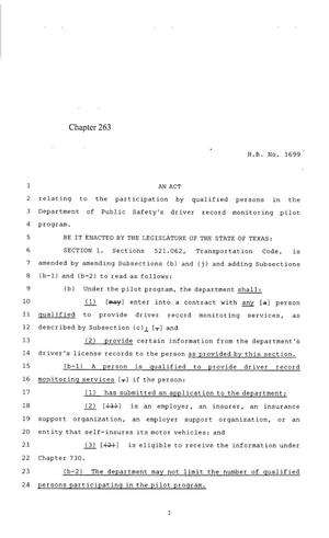 85th Texas Legislature, Regular Session, House Bill 1699, Chapter 263