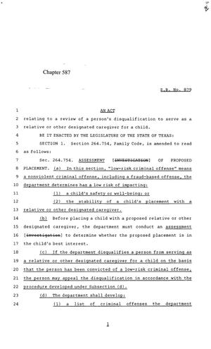 85th Texas Legislature, Regular Session, Senate Bill 879, Chapter 587