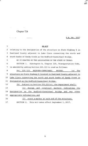 85th Texas Legislature, Regular Session, Senate Bill 1037, Chapter 724