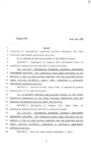 85th Texas Legislature, Regular Session, Senate Bill 588, Chapter 387