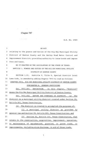 85th Texas Legislature, Regular Session, House Bill 2565, Chapter 787