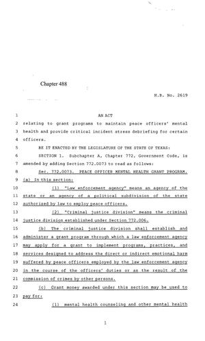 85th Texas Legislature, Regular Session, House Bill 2619, Chapter 488