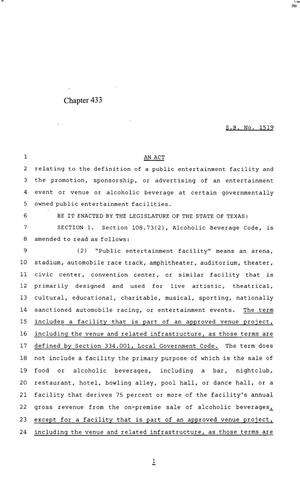 85th Texas Legislature, Regular Session, Senate Bill 1519, Chapter 433