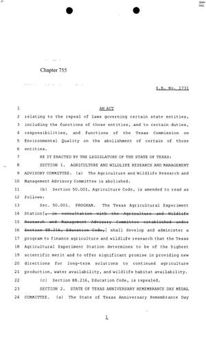 85th Texas Legislature, Regular Session, Senate Bill 1731, Chapter 755