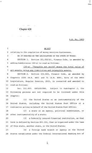 85th Texas Legislature, Regular Session, Senate Bill 1403, Chapter 428