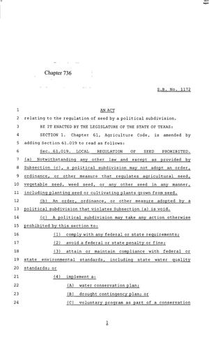85th Texas Legislature, Regular Session, Senate Bill 1172, Chapter 736