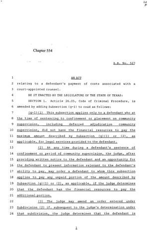 85th Texas Legislature, Regular Session, Senate Bill 527, Chapter 554