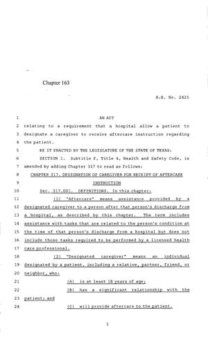 85th Texas Legislature, Regular Session, House Bill 2425, Chapter 163