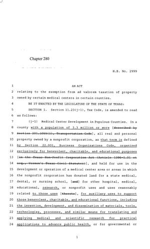 85th Texas Legislature, Regular Session, House Bill 2999, Chapter 280