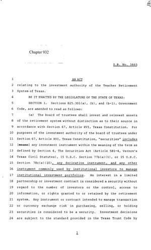 85th Texas Legislature, Regular Session, Senate Bill 1665, Chapter 932
