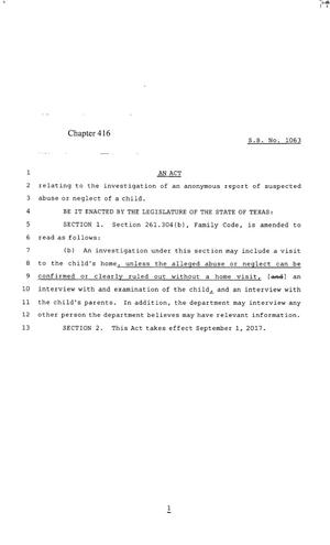 85th Texas Legislature, Regular Session, Senate Bill 1063, Chapter 416