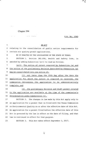 85th Texas Legislature, Regular Session, Senate Bill 1045, Chapter 394
