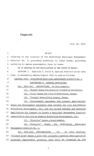 85th Texas Legislature, Regular Session, House Bill 4347, Chapter 645