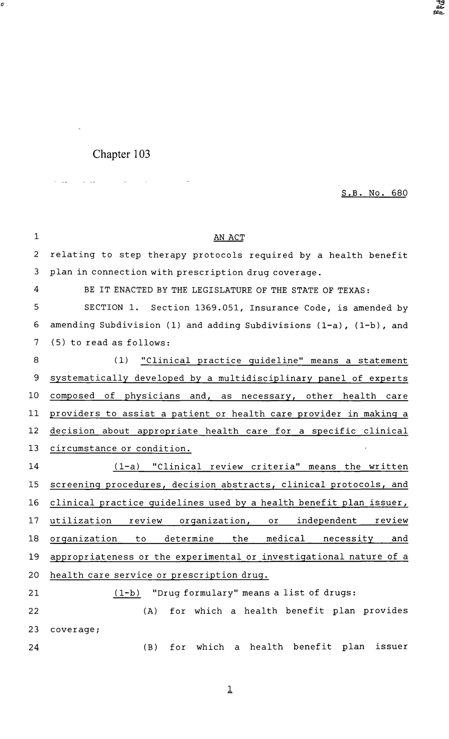 85th Texas Legislature, Regular Session, Senate Bill 680, Chapter 103
