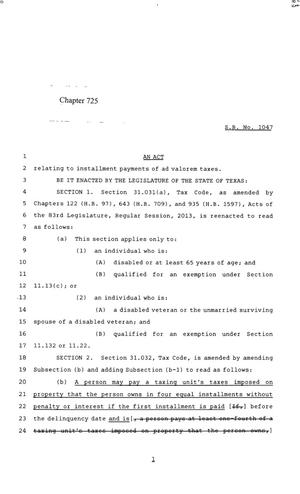 85th Texas Legislature, Regular Session, Senate Bill 1047, Chapter 725