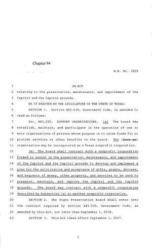 85th Texas Legislature, Regular Session, House Bill 1829, Chapter 94