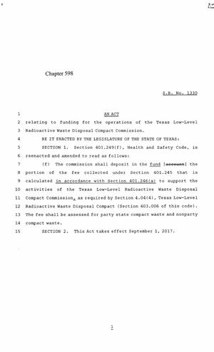 85th Texas Legislature, Regular Session, Senate Bill 1330, Chapter 598