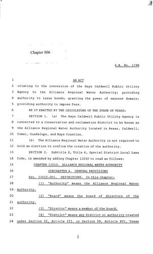 85th Texas Legislature, Regular Session, Senate Bill 1198, Chapter 806