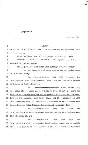 85th Texas Legislature, Regular Session, Senate Bill 1291, Chapter 423