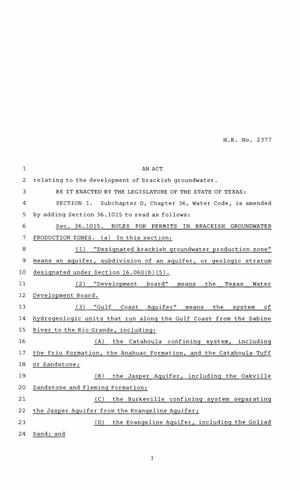 85th Texas Legislature, Regular Session, House Bill 2377