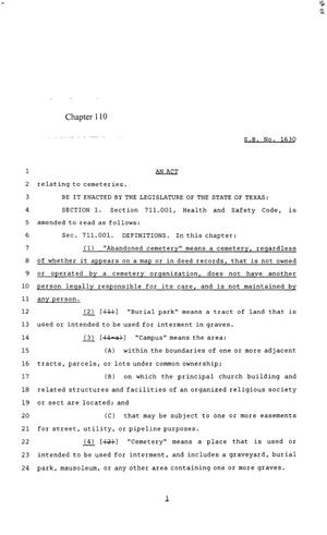85th Texas Legislature, Regular Session, Senate Bill 1630, Chapter 110