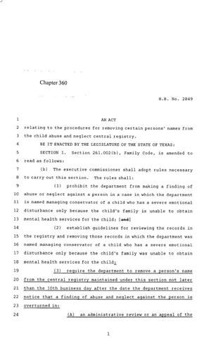 85th Texas Legislature, Regular Session, House Bill 2849, Chapter 360