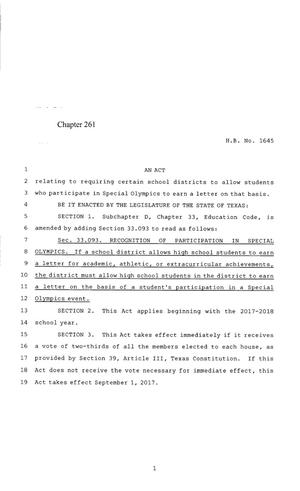 85th Texas Legislature, Regular Session, House Bill 1645, Chapter 261