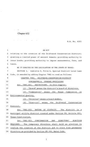 85th Texas Legislature, Regular Session, House Bill 4301, Chapter 632