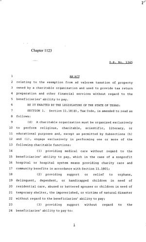 85th Texas Legislature, Regular Session, Senate Bill 1345, Chapter 1123