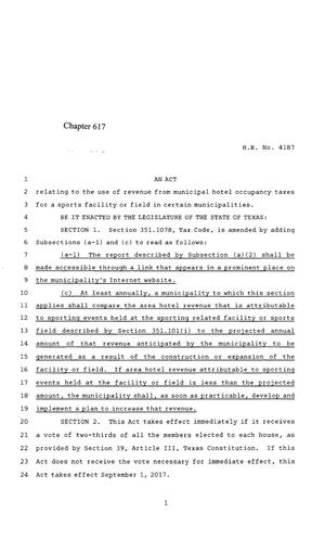 85th Texas Legislature, Regular Session, House Bill 4187, Chapter 617
