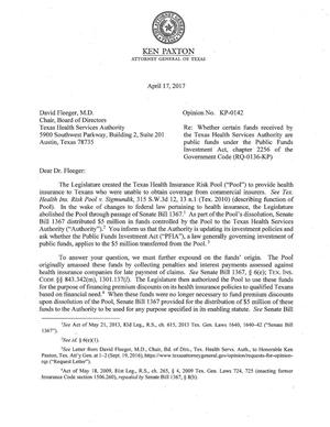 Texas Attorney General Opinion: KP-0142