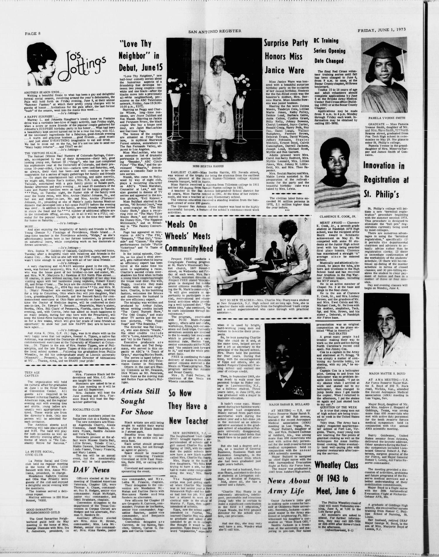 San Antonio Register (San Antonio, Tex.), Vol. 42, No. 50, Ed. 1 Friday, June 1, 1973
                                                
                                                    [Sequence #]: 8 of 10
                                                