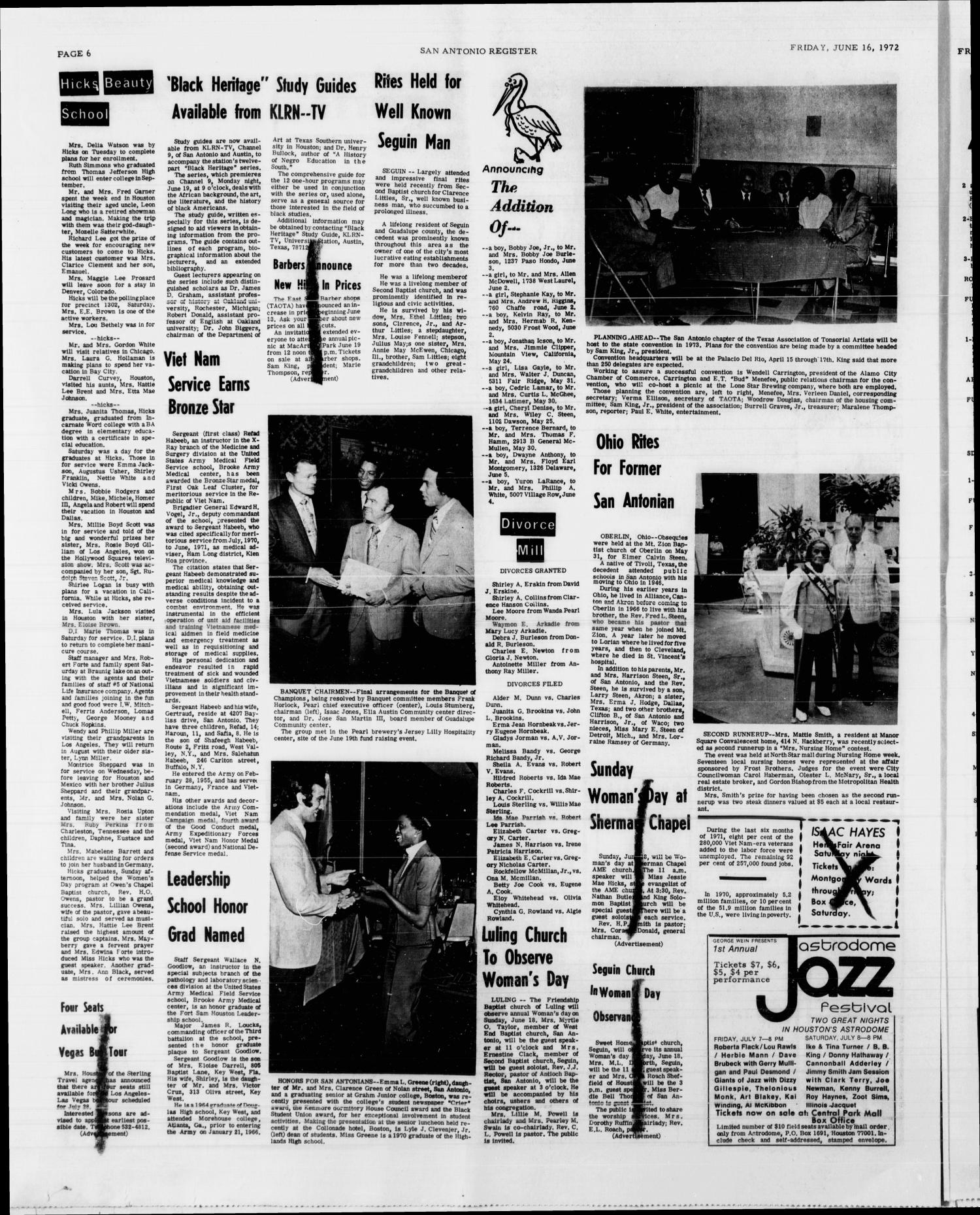 San Antonio Register (San Antonio, Tex.), Vol. 41, No. 10, Ed. 1 Friday, June 16, 1972
                                                
                                                    [Sequence #]: 6 of 10
                                                