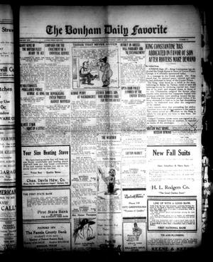 The Bonham Daily Favorite (Bonham, Tex.), Vol. 25, No. 69, Ed. 1 Wednesday, September 27, 1922