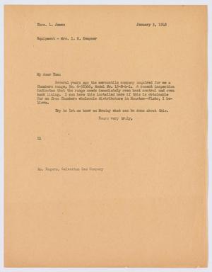 Primary view of object titled '[Letter from I. H. Kempner to Thos. L. James, January 3, 1948]'.