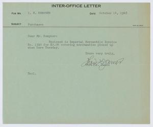 [Letter from T. L. James to I. H. Kempner, October 14, 1948]