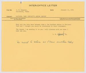 [Letter from I. H. Kempner, Jr., to I. H. Kempner, January 12, 1951]