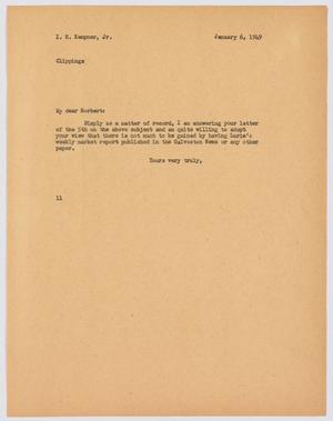[Letter from I. H. Kempner to I. H. Kempner, Jr., January 6, 1949]